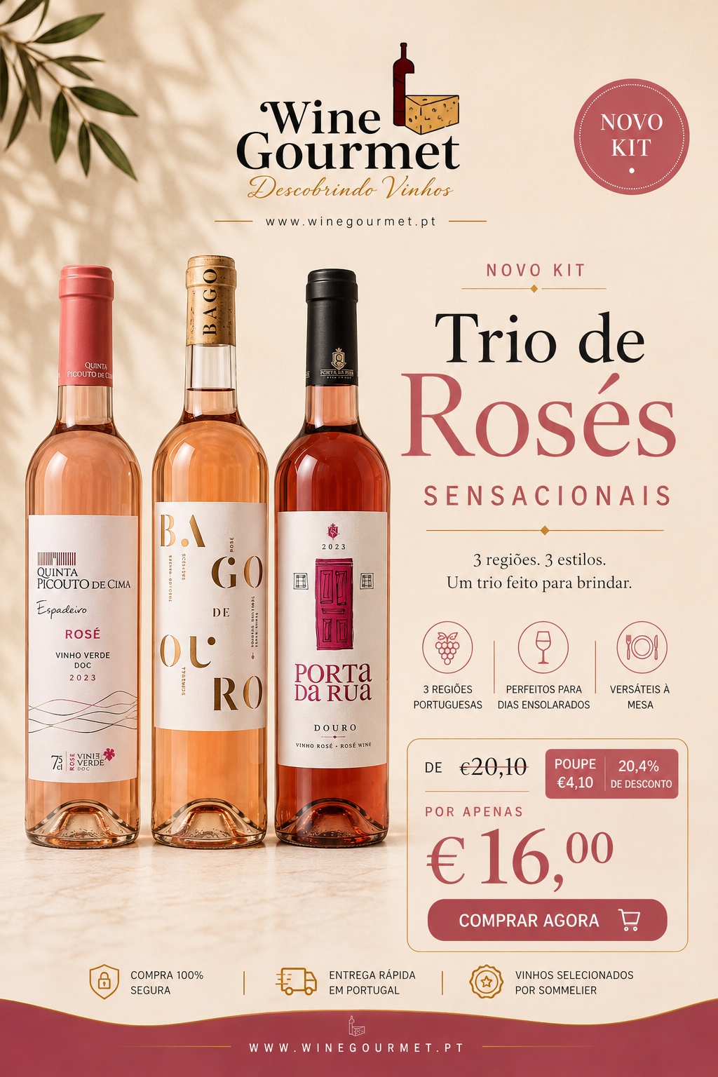Kit Trio de Rosés Sensacionais 2023